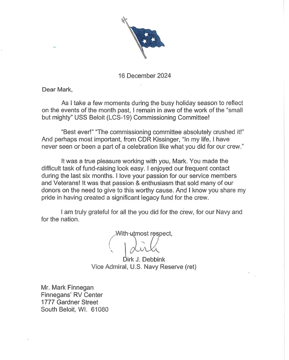 Thank you letter