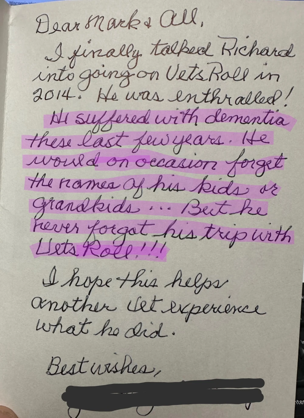 Thank you letter