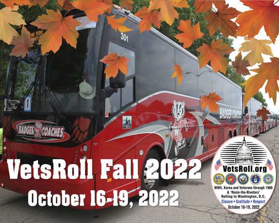 2022 badger bus for Vets Roll trip